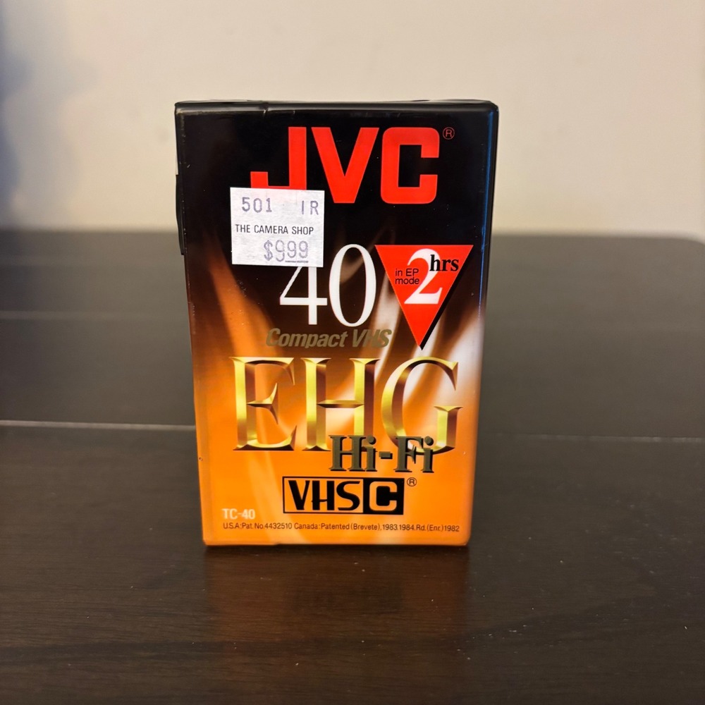 JVC TC-40 EHGB Compact VHS-C Blank Video Tape Hi-Fi EHG 40 Min Factory Sealed